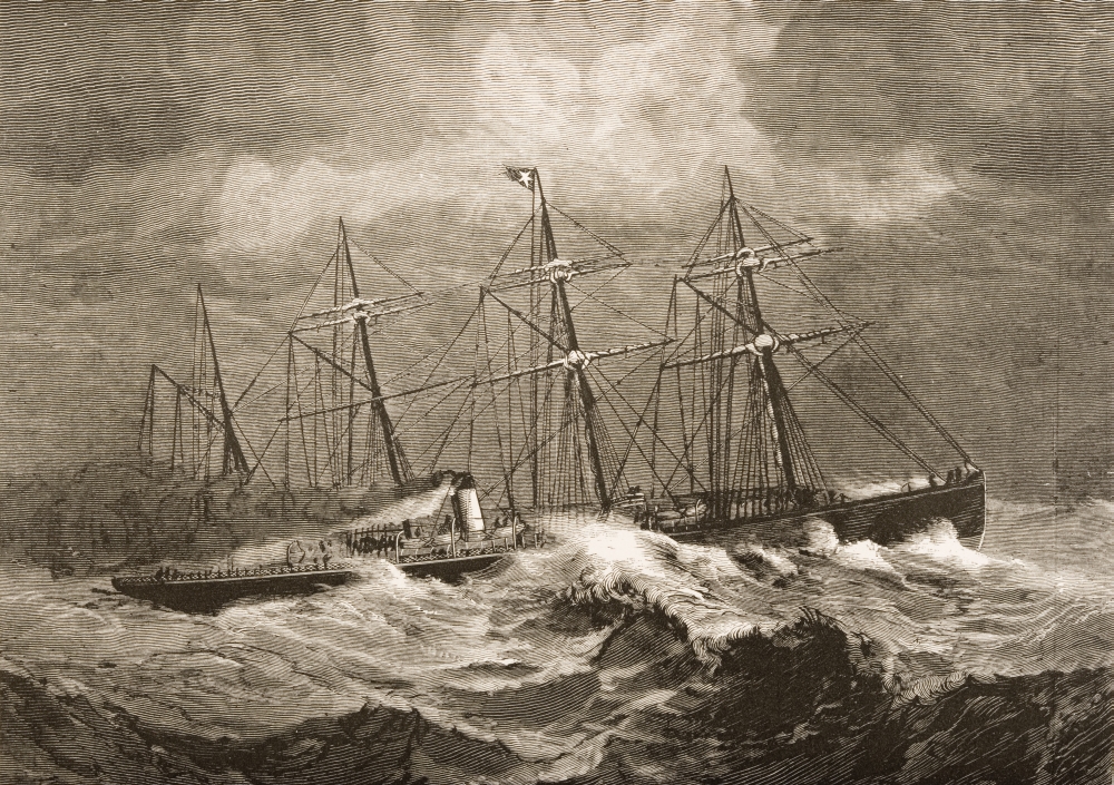 The 3867 Tons Steamship Celtic Crossing The Atlantic In Winter In 1870s From American Pictures Drawn with Pen & Pencil Poster Print, Large - 34 x 24