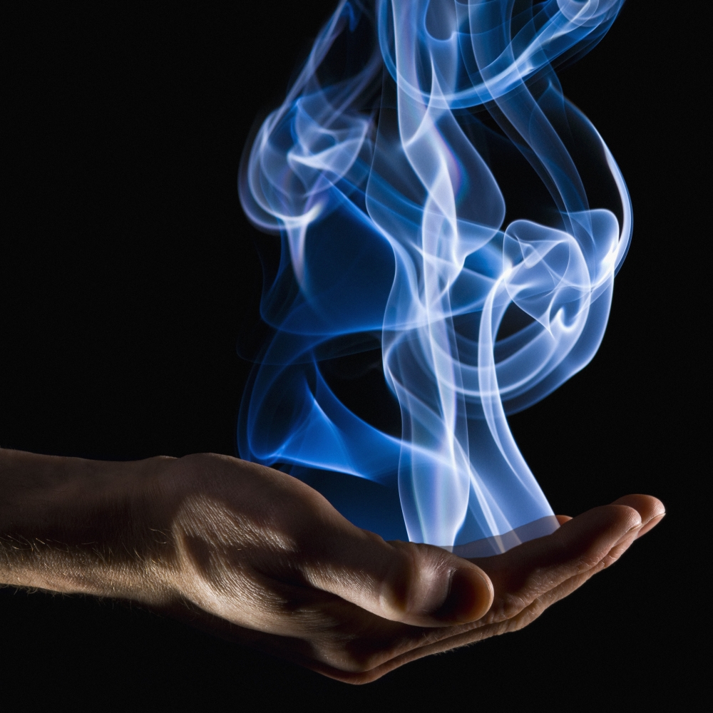 Smoke Wisps From A Hand Poster Print, Large - 24 x 24