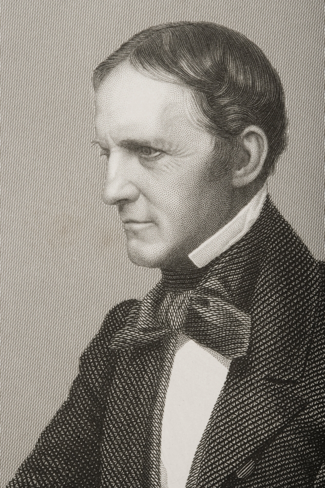 William Hickling Prescott 1796-1859 American Historian. Engraved by D.J.Pound Poster Print - 22 x 34