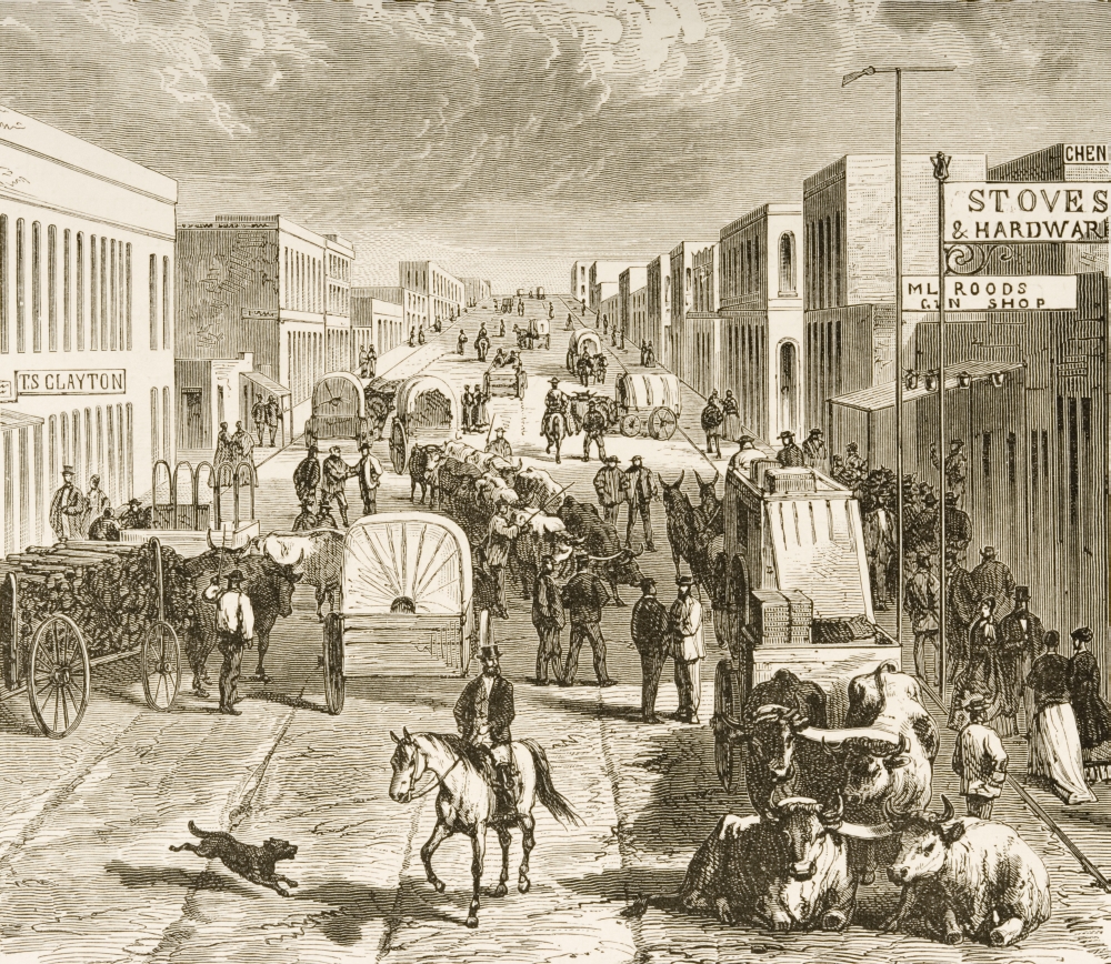 Picture of Posterazzi DPI1839475 Street In Denver Colorado In 1870S From American Pictures Drawn with Pen & Pencil by Rev Samuel Manning Circa 1880 Poster Print, 16 x 13