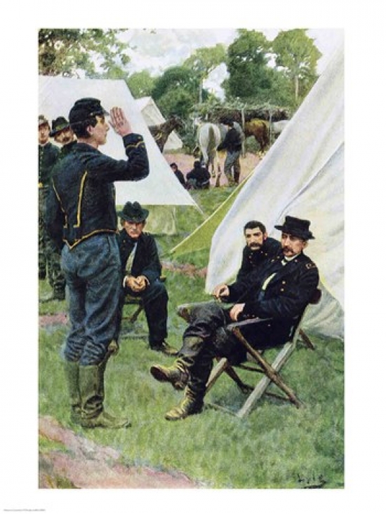 BALBAL108083 Sheridans First Interview with Rowand Poster Print by Howard Pyle - 18 x 24 in.