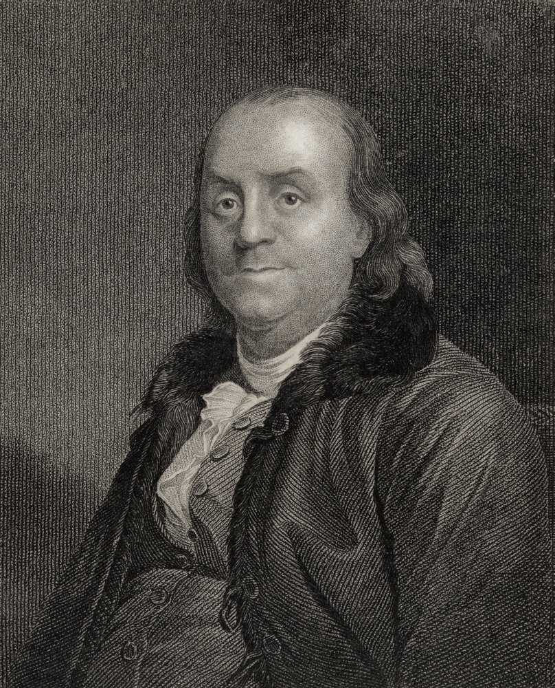 Benjamin Franklin 1706 To 1790 American Author Politician Printer Scientist Philosopher Publisher Inventor Civic Poster Print, Large - 26 x 32