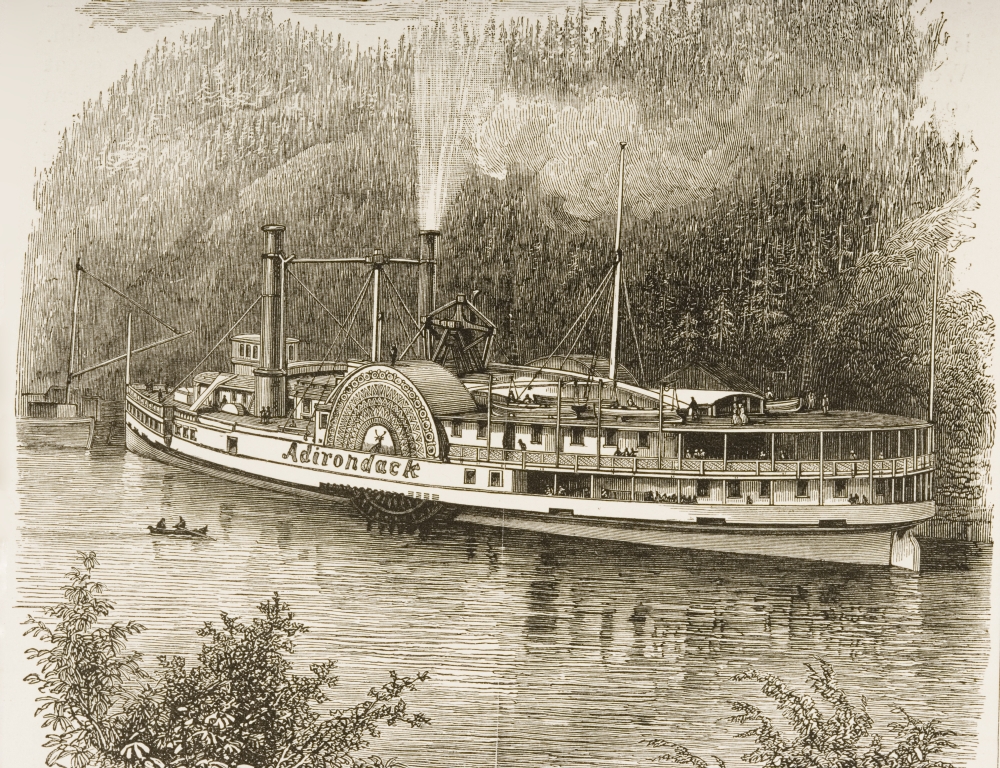Excursion Steamer On The Hudson River New York State In The 1870S From American Pictures Drawn with Pen & Pencil Poster Print, Large - 32 x 24