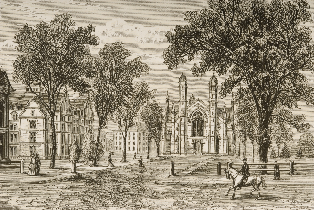 Gore Hall At Harvard College Cambridge Massachusetts In 1870S From American Poster Print, Large - 34 x 22