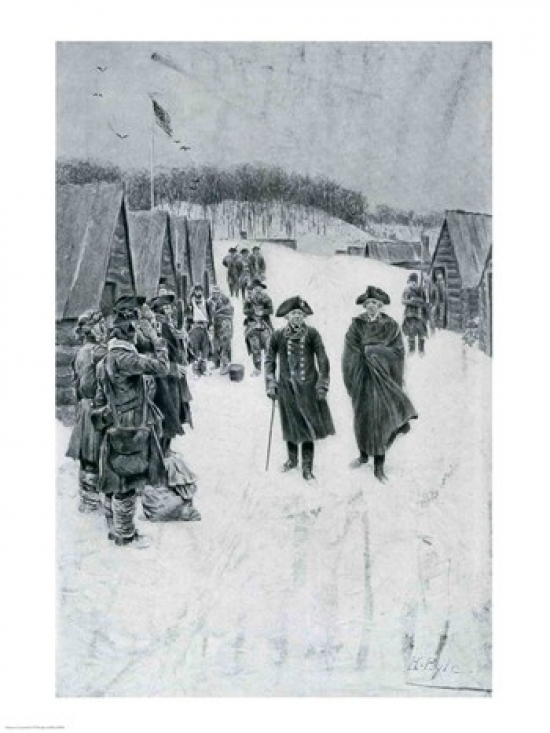 Washington & Steuben at Valley Forge Poster Print by Howard Pyle - 18 x 24 in.