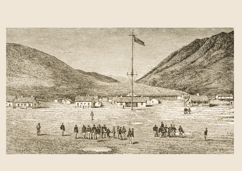 Fort Douglas Camp & Red Buttes Ravine Near Salt Lake City Utah In 1870S From American Pictures Drawn with Pen & Pencil Poster Print, Large - 34 x 24