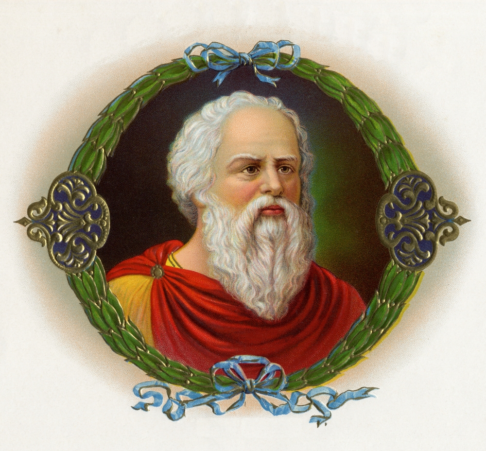 DPI1839646LARGE Socrates 470 To 399 Bc Ancient Greek Philosopher Chromolithograph From Early Poster Print, Large - 28 x 26