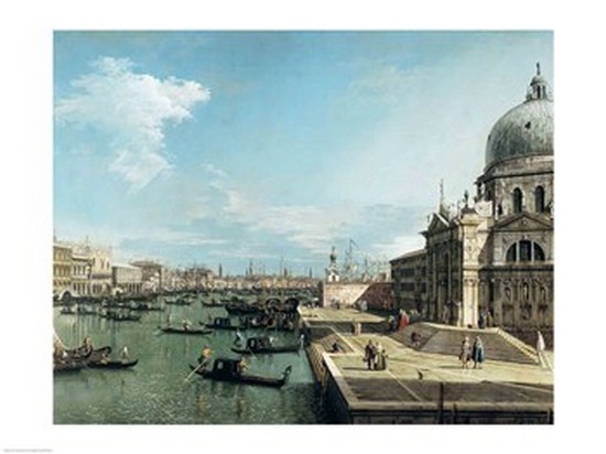 Picture of Posterazzi BALXIR156534 The Entrance To The Grand Canal & The Church of Santa Maria Della Salute Venice Poster Print by Giovanni Antonio Canaletto - 24 x 18 in.