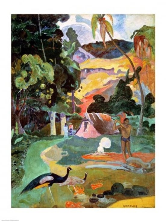 Picture of Posterazzi BALXIR47566LARGE Landscape with Peacocks 1892 Poster Print by Paul Gauguin - 24 x 36 in. - Large
