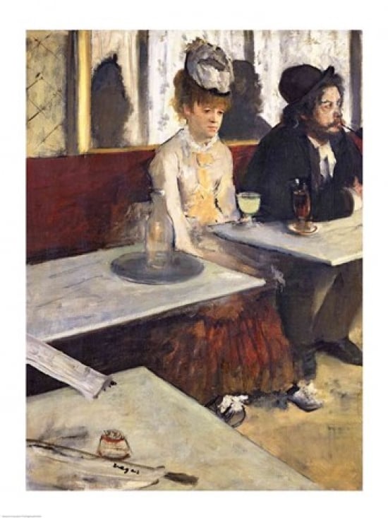 The Absinthe Poster Print by Edgar Degas - 18 x 24 in.