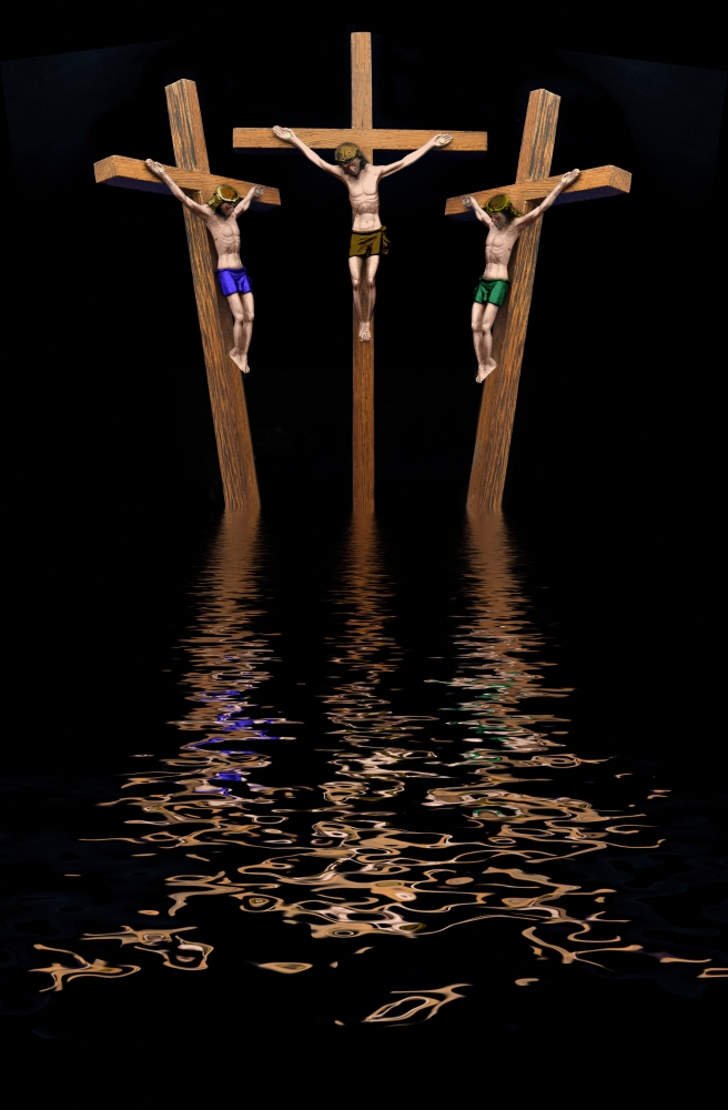 Jesus & Two Thieves On The Cross Poster Print - 13 x 20