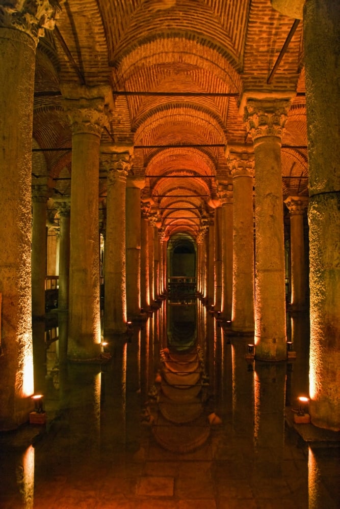 Basilica Cistern Istanbul Turkey - Ancient Underground Cistern Poster Print - Large - 24 x 38