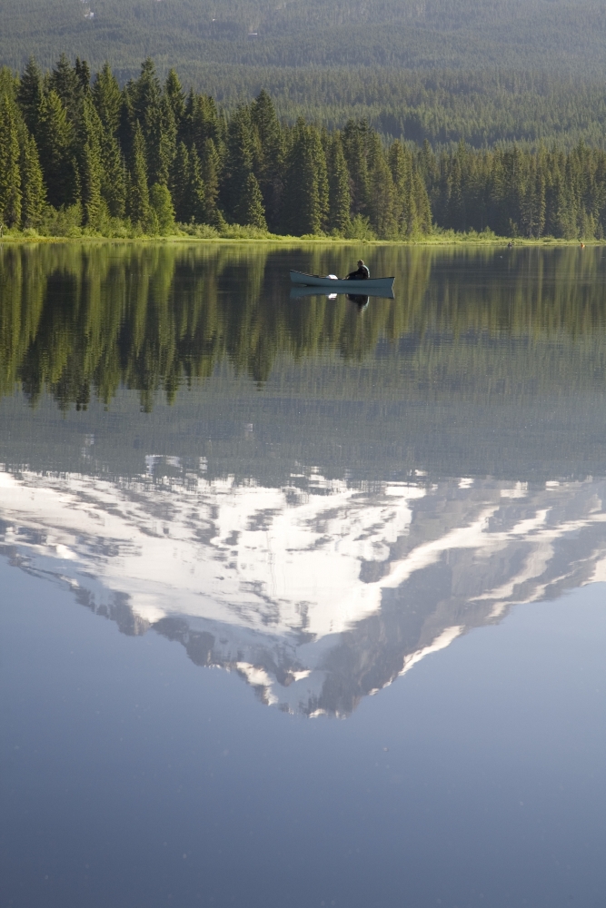 DPI1845665 Mt. Hood Reflecting in Trillium Lake - Mt Hood National Forest Oregon USA Poster Print, 12 x 18 -  Posterazzi