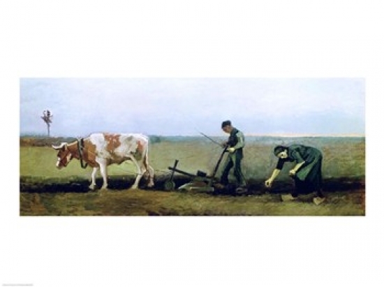 Picture of Posterazzi BALXIR166547LARGE Labourer & Peasant Planting Potatoes 1884 Poster Print by Vincent Van Gogh - 36 x 24 in. - Large