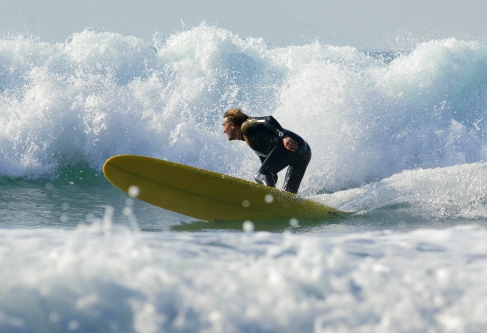 Surfer Catching A Wave Poster Print - Large - 38 x 24