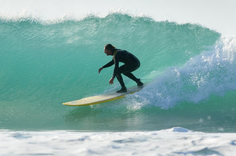 Surfer Catching A Wave Poster Print - Large - 38 x 24