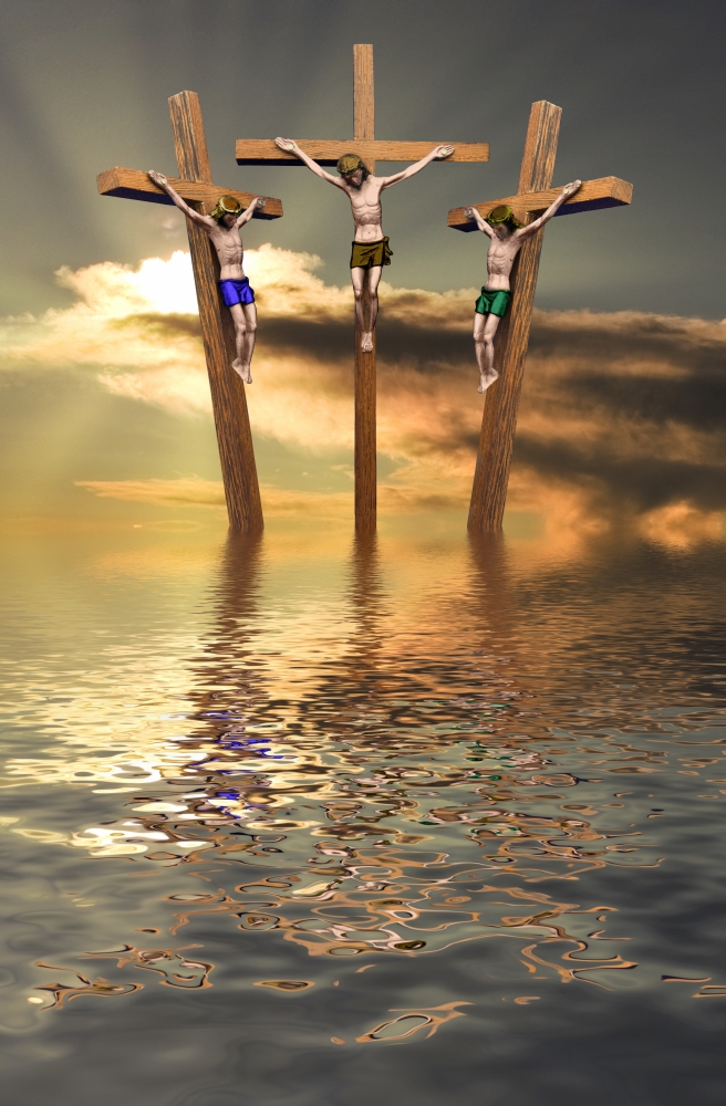 Jesus & Two Thieves On The Cross Poster Print - Large - 26 x 40