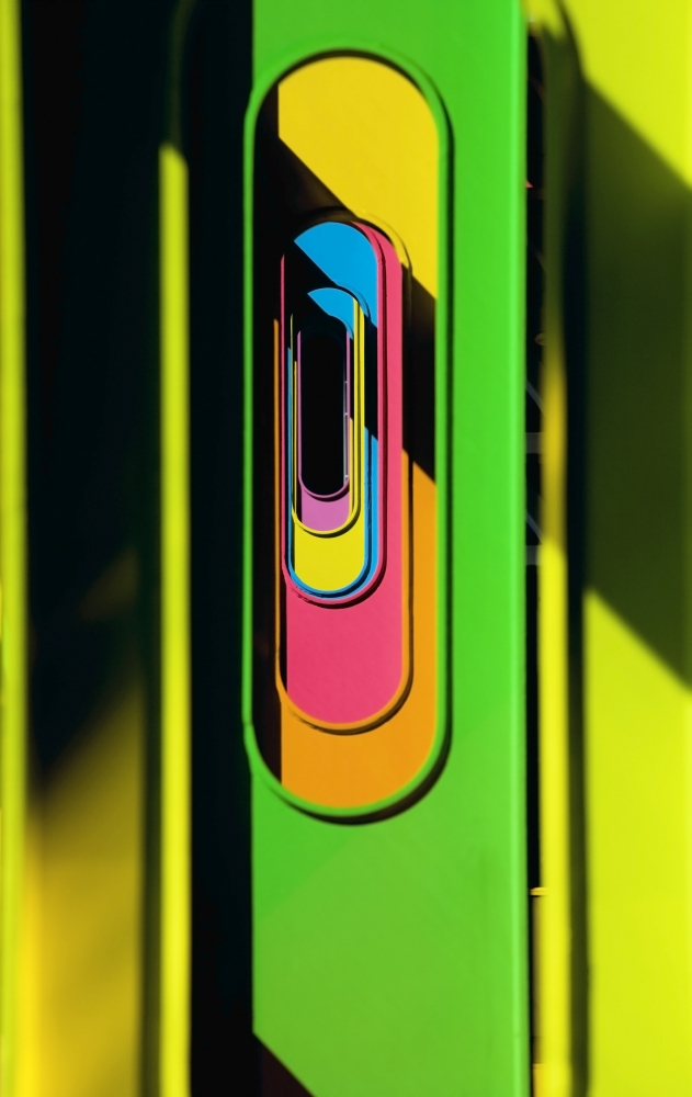 Looking Through Colorful Ovals Poster Print - 12 x 19