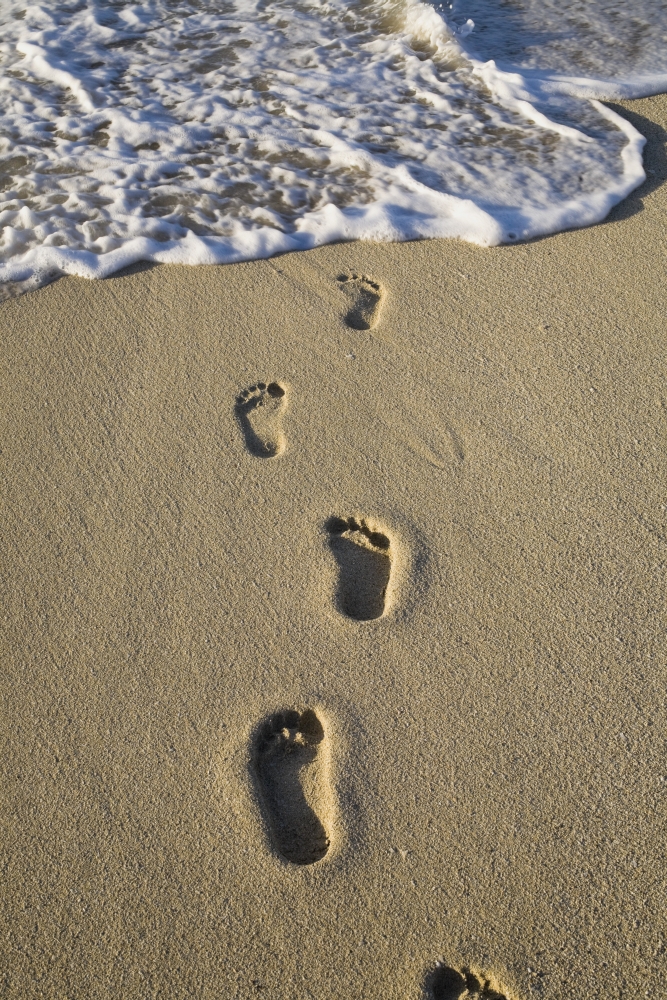 Footprints in The Sand Poster Print, 12 x 19