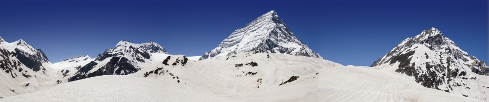 Snow-Capped Mountain Peaks Poster Print, 47 x 9