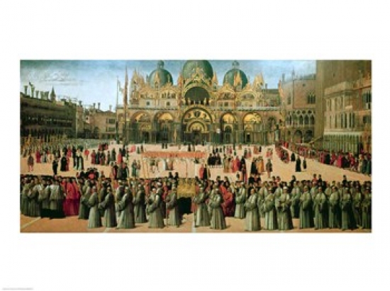 BALXIR59423 Procession in St. Marks Square 1496 Poster Print by Giovanni Bellini - 24 x 18 in.