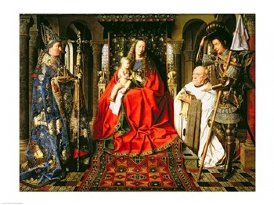 Picture of Posterazzi BALXIR60317 Madonna & Child with Canon Joris Van Der Paele 1436 Poster Print by Jan Van Eyck - 24 x 18 in.