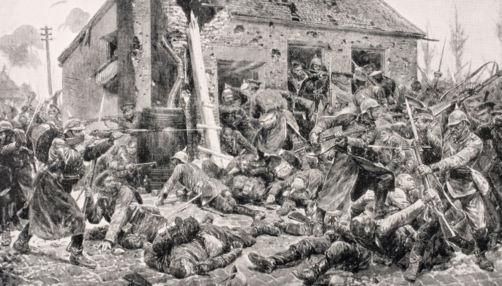 DPI1855282LARGE Coldstream Guards Action At Landrecies August 24 1914 From The War Illustrated Poster Print, Large - 38 x 22