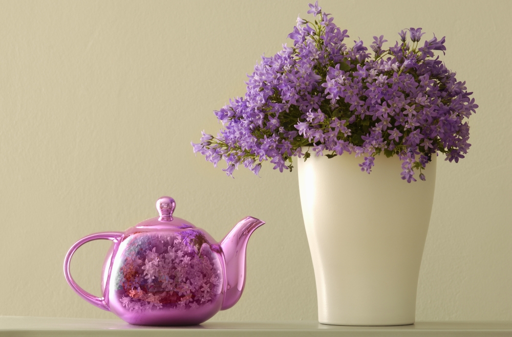 Teapot & Flowers in A Vase Poster Print - Large - 38 x 24