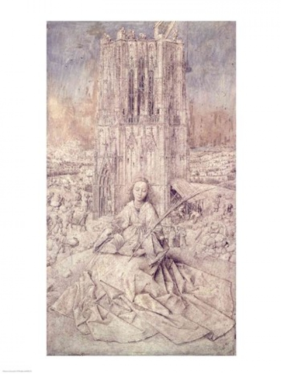 St. Barbara 1437 Poster Print by Jan Van Eyck - 18 x 24 in.