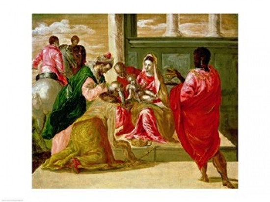 Picture of Posterazzi BALXIR62458LARGE The Adoration of The Magi Poster Print by El Greco - 36 x 24 in. - Large