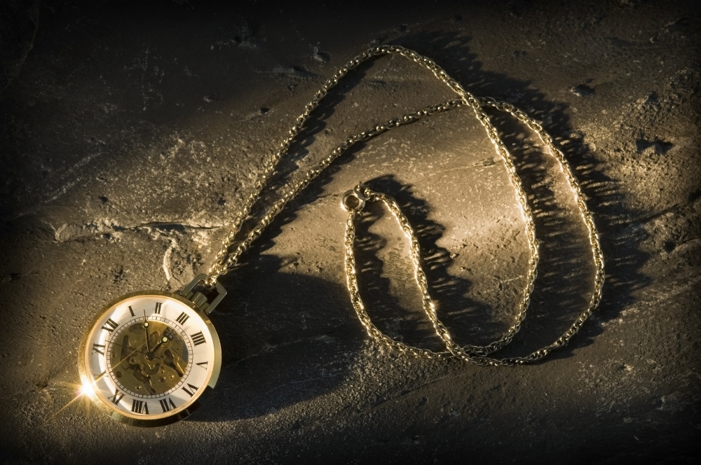 Antique Pocket Watch On Chain Poster Print, 17 x 11