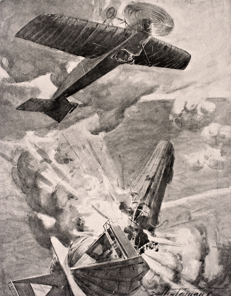 Picture of Posterazzi  Flight Sub-Lieutenant Warneford Vc Bombs & Destroys Zeppelin Airship 1915 He Received The Victoria Cross for His Action From The War Illustrated Album Deluxe Published London 1916 Poster