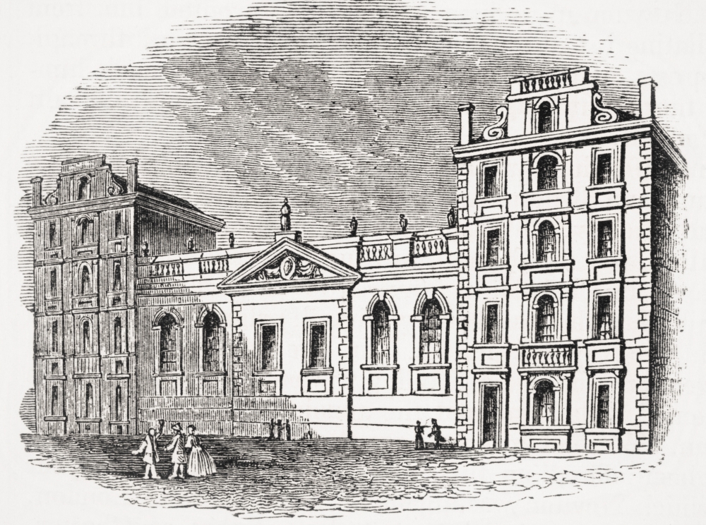 Old St Pauls School London England Before The Great Fire From Old Englands Worthies by Lord Brougham & Others Published London Poster Print - 16 x 12