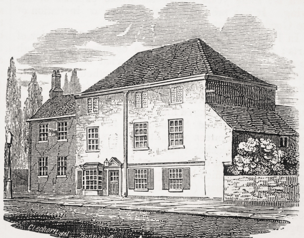 The Pied Bull Islington London England Residence of Sir Walter Raleigh From Old Englands Worthies by Lord Brougham Poster Print, Large - 32 x 24