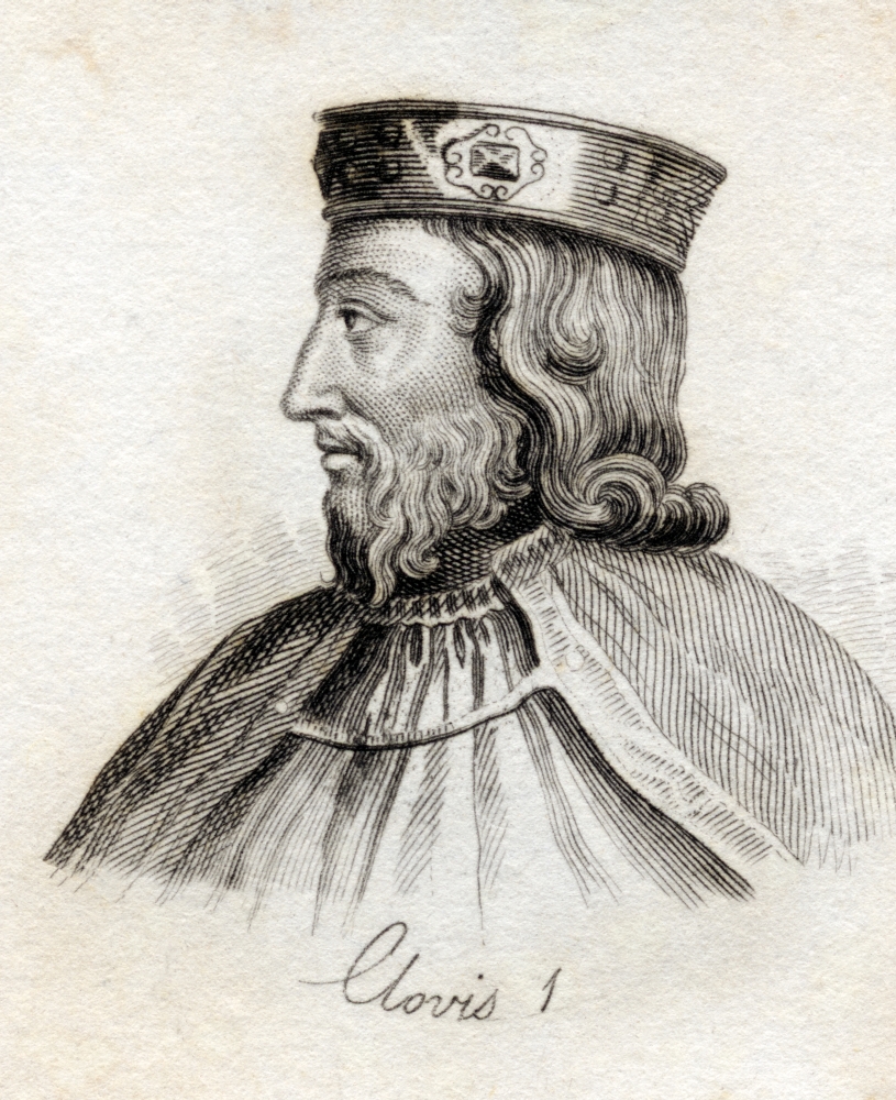 Clovis I C.466 - 511 First King of The Salien Franks From The Book Crabbs Historical Dictionary Published 1825 Poster Print, 13 x 16