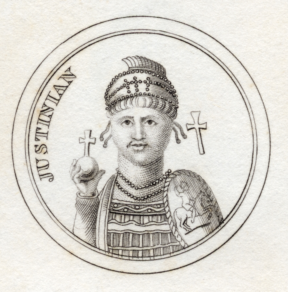 Justinian I Or Justinian The Great Flavius Petrus Sabbatius Justinianus 482 565 Eastern Roman Emperor From The Book Cr Poster Print, Large - 24 x 24