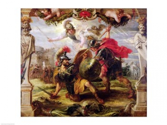 Picture of Posterazzi BALXIR175918 Achilles Defeating Hector Poster Print by Peter Paul Rubens - 24 x 18 in.