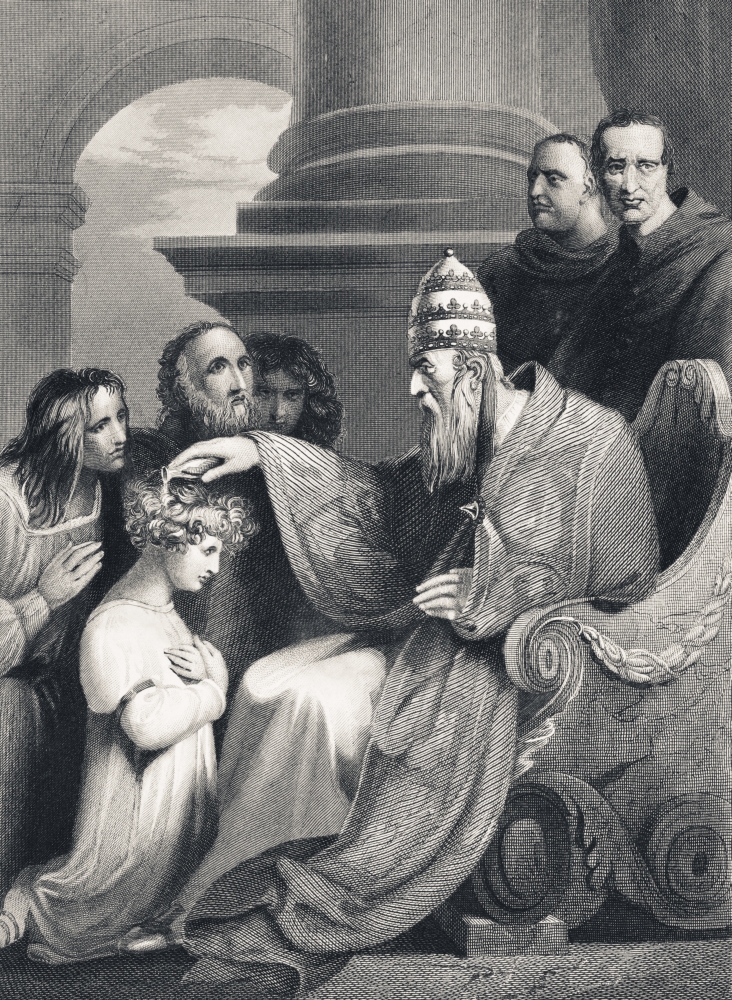 Prince Alfred Later Alfred The Great Before Pope Leo IV From The National & Domestic History of England by William Aubrey Poster Print - 12 x 17