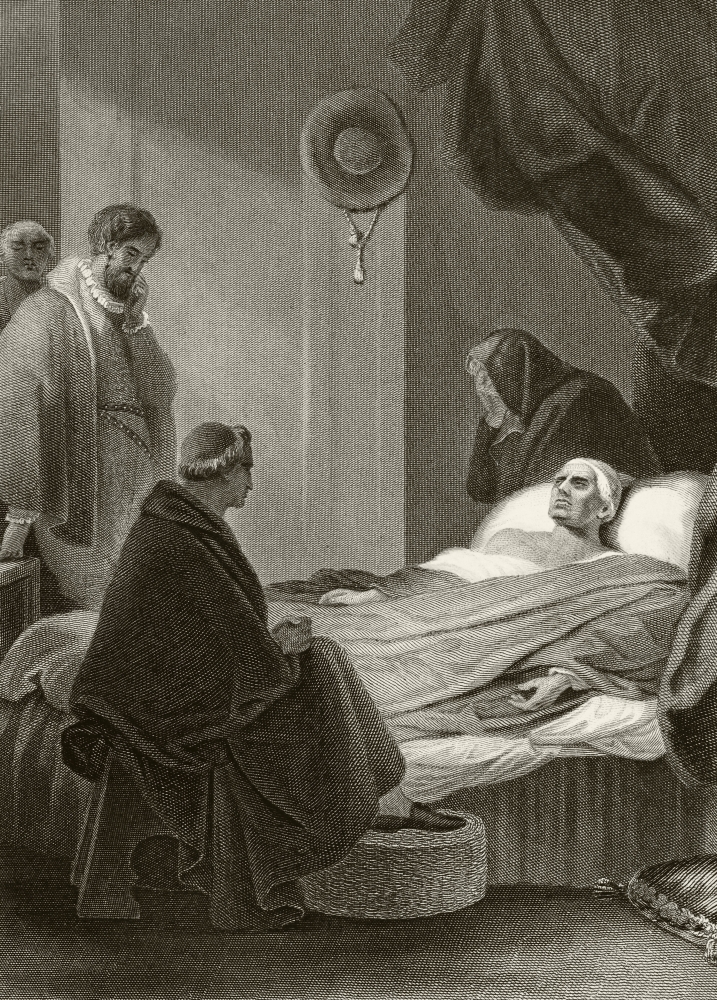 Picture of   Death of Thomas Cardinal Wolsey At Leicester Abbey November 29&#44; 1530 From The National & Domestic History of England by William Aubrey Published London Circa 1890 Poster Print&#44; 12 x 17