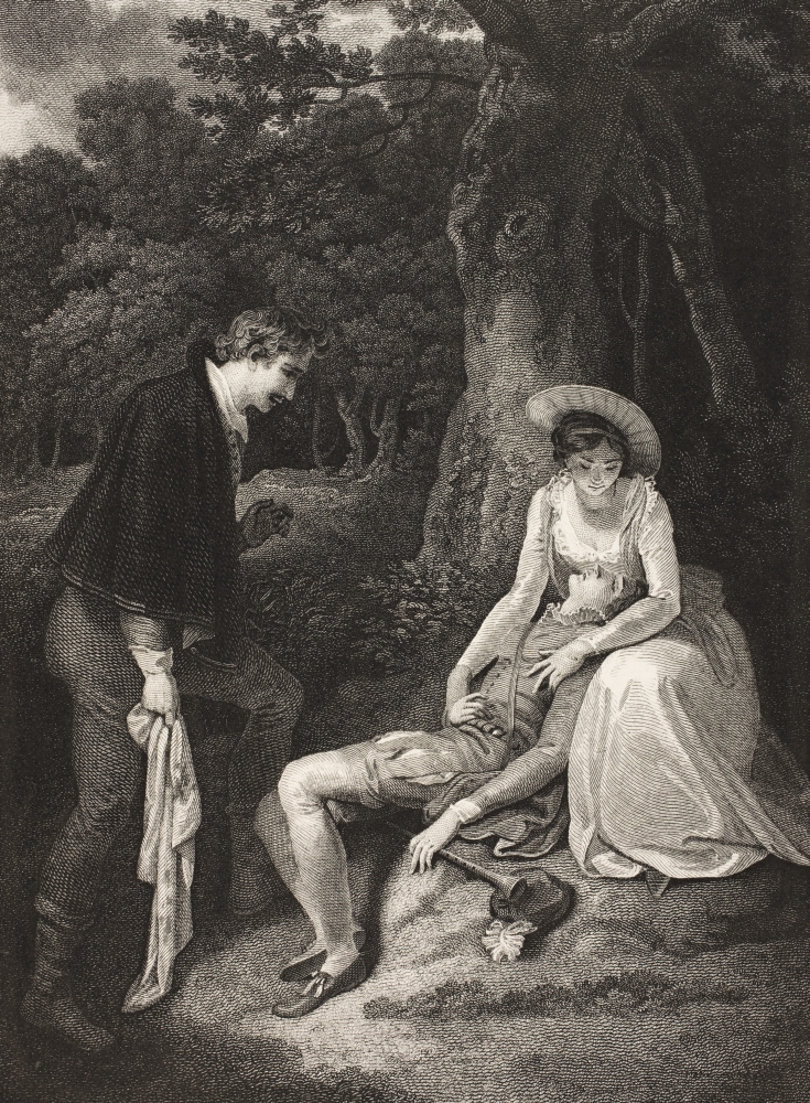 As You Like It. Act IV Scene III The Forest. Rosalind Celia & Oliver Poster Print - Large - 24 x 34