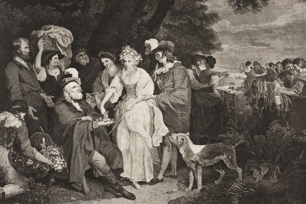 The WinterS Tale Act IV Scene III Before The ShepherdS Cottage Florizel Perdita Shepherd Clown Mopsa Dorcas S Poster Print - Large - 36 x 24