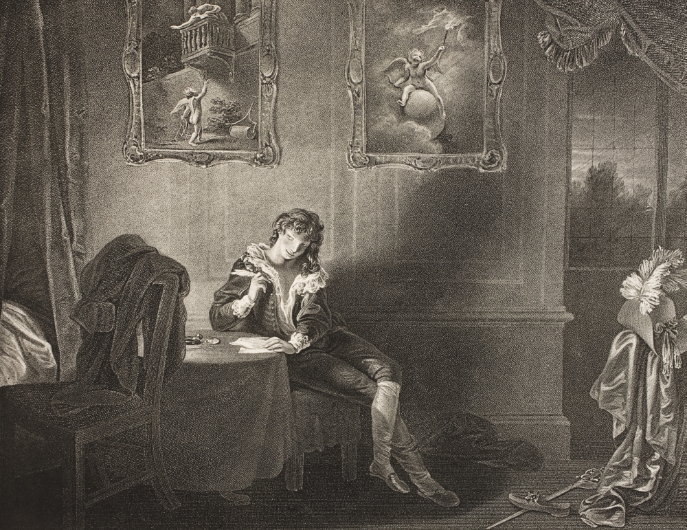 Picture of   As You Like It. Act II Scene VII The Seven Ages of Man Third Age From The Boydell Shakespeare Gallery Published Late 19th Century After A Painting by Robert Smirke Poster Print&#44; 16 x 12
