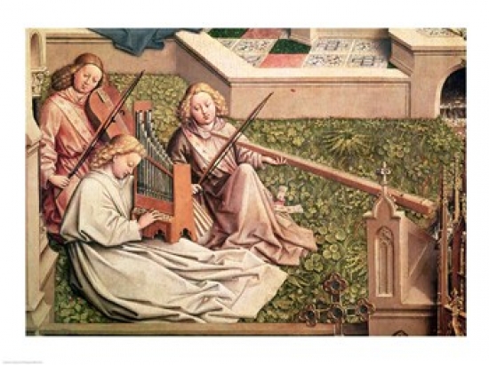 Picture of Posterazzi BALXIR175105 The Fountain of Grace Detail of Three Angel Musicians Poster Print by Jan Van Eyck - 24 x 18 in.