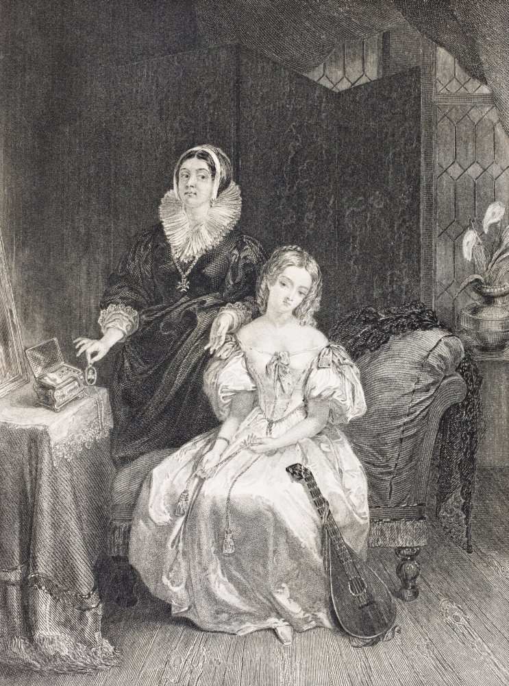Juliet & Her Nurse Illustration To The Play Romeo & Juliet by William Shakespeare From The Book Gallery of Histori Poster Print, Large - 24 x 34