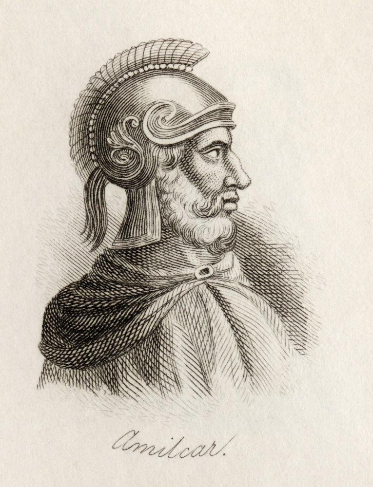 Picture of   Hamilcar Barca Or Barcas C 275 - 228 Bc Carthaginian General & Statesman&#44; Leader of The Barcid Family From The Book Crabbs Historical Dictionary Published 1825 Poster Print&#44; 12 x 16
