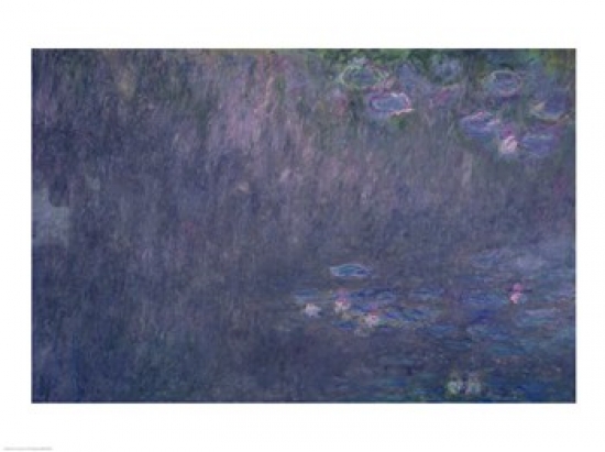 Picture of Posterazzi BALXIR206401 Waterlilies Reflections of Trees Detail From The Left Hand Side 1915-26 Poster Print by Claude Monet - 24 x 18 in.