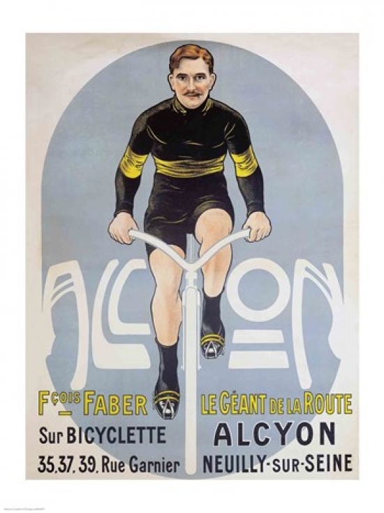 Picture of Posterazzi BALXIR209977LARGE Poster Depicting Francois Faber on His Alcyon Bicycle Poster Print - 24 x 36 in. - Large