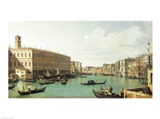 Picture of Posterazzi BALXIR210324LARGE The Grand Canal From The Rialto Bridge Poster Print by Giovanni Antonio Canaletto - 36 x 24 in. - Large