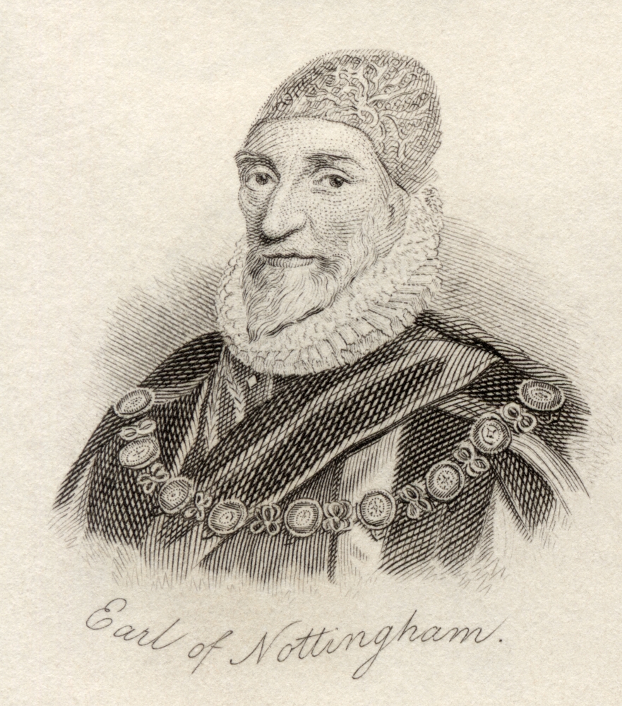 Picture of   Charles Howard 1st Earl of Nottingham Aka 2nd Baron Howard of Effingham 1536 - 1624 English Lord High Admiral From The Book Crabbs Historical Dictionary Published 1825 Poster Print&#44; 13 x 15
