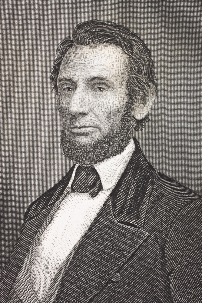 Abraham Lincoln 1809 - 1865 16th President of The United States From The Book Gallery of Historical Portraits Published C.1880 Poster Print - 12 x 18